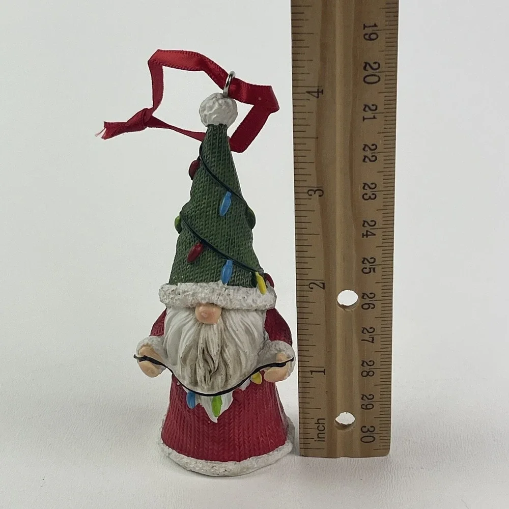 Santa‎ Gnome With String Of Lights Christmas Tree Ornament Table Top Tier Decor